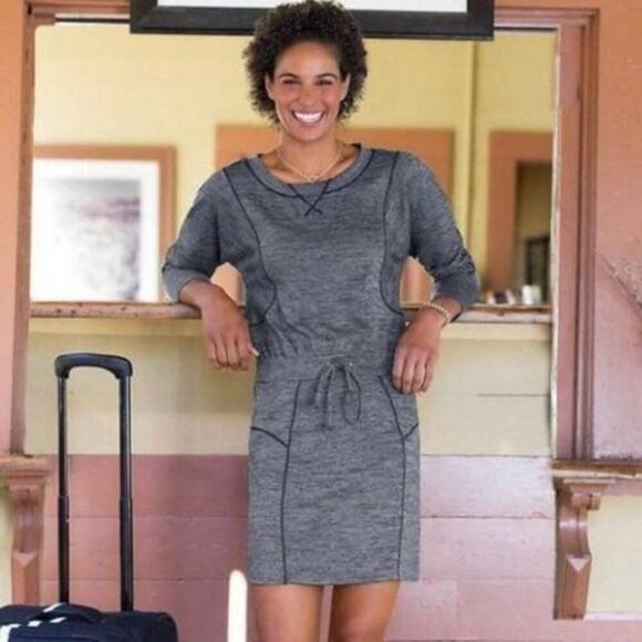 Athleta Give It Your All Sweater Dress Marled Charcoal Grey - Size: Small - Picture 2 of 12